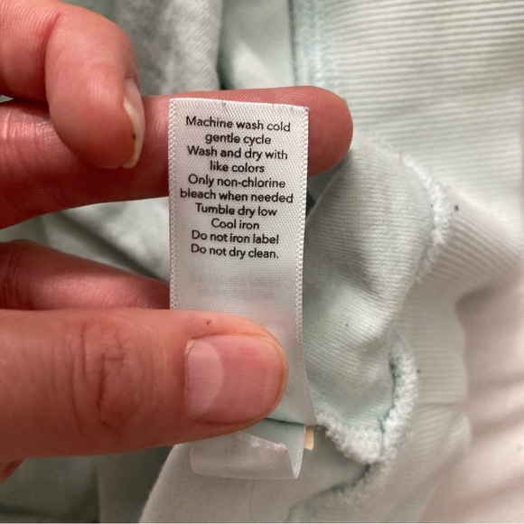 Athleta Pale Mint Green Short Sleeve Sweatshirt Top Size Medium - Picture 5 of 6